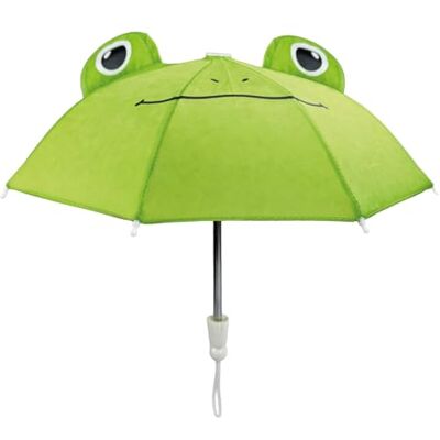 Heless Ombrello per bambole con rana Carlo in verde, con simpatico design a forma di rana con occhi, circa 32 x 16 cm Heless Ombrello per bambole con rana Carlo in verde, con simpatico design a forma di rana con occhi, circa 32 x 16 cm