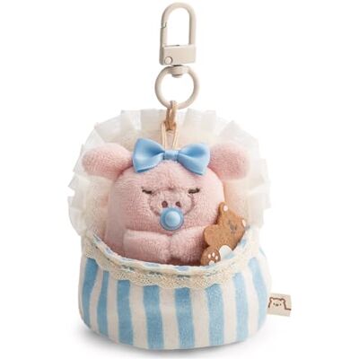 NICI Set Peluche Maialino Onk 7 cm con Orsetto e Lettino con Moschettone in Scatola Regalo 8,5x6,5x10 cm mymochi Lifestyle, Kawaii da Collezione NICI Set Peluche Maialino Onk 7 cm con Orsetto e Lettino con Moschettone in Scatola Regalo 8,5x6,5x10 cm mymochi Lifestyle, Kawaii da Collezione