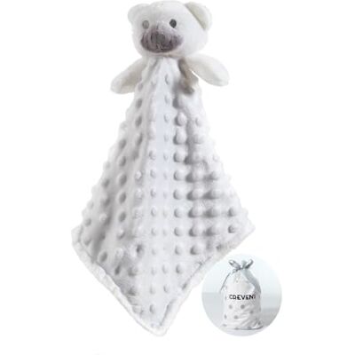 CREVENT Morbido e carino giocattolo di sicurezza per bambini, unisex, a pois in visone + retro in sherpa con volto di animale (orso bianco) CREVENT Morbido e carino giocattolo di sicurezza per bambini, unisex, a pois in visone + retro in sherpa con volto di animale (orso bianco)