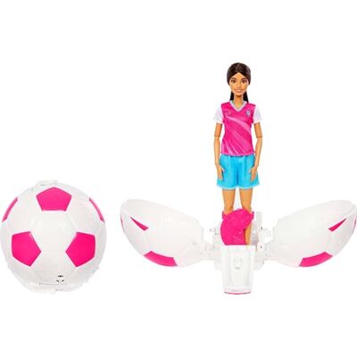 Barbie Carriere Calciatrice Team Rotola e Scopri, bambola dai capelli castani con 8 accessori a sorpresa a tema calcio, confezione a forma di palla da calcio, Barbie Carriere Calciatrice Team Rotola e Scopri, bambola dai capelli castani con 8 accessori a sorpresa a tema calcio, confezione a forma di palla da calcio,