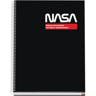 DOHE Taccuino A4 a quadretti rilegatura a spirale, 100 fogli da 90 g/m², griglia 5 mm, copertina rigida, NASA Black, materiale scolastico nero DOHE Taccuino A4 a quadretti rilegatura a spirale, 100 fogli da 90 g/m², griglia 5 mm, copertina rigida, NASA Black, materiale scolastico nero