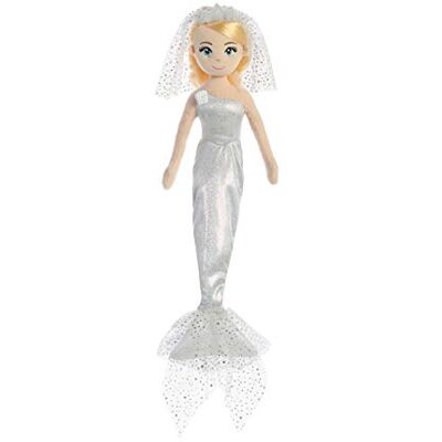 Aurora World - Sea Shimmer Mermaid Bride - 18In - Argento - Peluche morbido Aurora World - Sea Shimmer Mermaid Bride - 18In - Argento - Peluche morbido