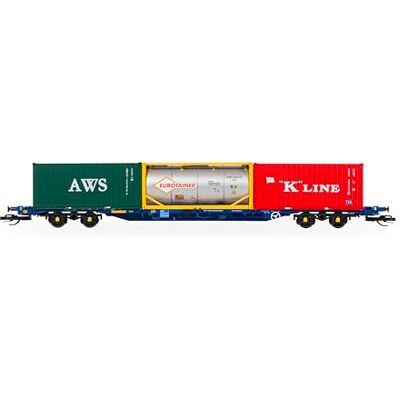 Hornby TT:120 Touax KFA Carro Container con 3x20 Container Hornby TT:120 Touax KFA Carro Container con 3x20 Container