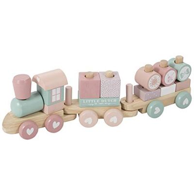 Little Dutch Tiamo Adventure 4479 Ferrovia in Legno con Forme a Incastro, Colore: Rosa Little Dutch Tiamo Adventure 4479 Ferrovia in Legno con Forme a Incastro, Colore: Rosa