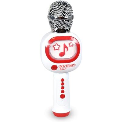 Bontempi Microfono Wireless con Altoparlante Funzione Karaoke Effetto Cambiavoce Controllo Volume e Selezione Brani Slot Micro SD USB Tipo-C 80x240x65 mm Bontempi Microfono Wireless con Altoparlante Funzione Karaoke Effetto Cambiavoce Controllo Volume e Selezione Brani Slot Micro SD USB Tipo-C 80x240x65 mm