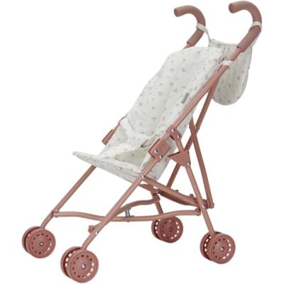 Little Dutch Passeggino per bambole pieghevole in metallo con manici morbidi e borsa, per bambole da 33-46 cm, White Meadows/rosa Little Dutch Passeggino per bambole pieghevole in metallo con manici morbidi e borsa, per bambole da 33-46 cm, White Meadows/rosa