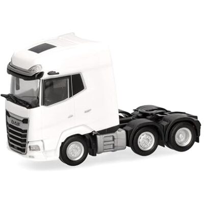 Herpa Modellino camion DAF XG+ trattore stradale 3 assi, bianco, miniatura scala 1:87, pezzo da collezione, Made in Germany, plastica Herpa Modellino camion DAF XG+ trattore stradale 3 assi, bianco, miniatura scala 1:87, pezzo da collezione, Made in Germany, plastica
