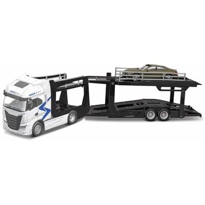 Burago B Bisarca IVECO S-Way con Rimorchio e Audi E-tron GT 1:43, Veicolo Diecast Blu Metallizzato, Modello Statico Dettagliato con Licenza Ufficiale IVECO e Audi, Età Consigliata 3+ Anni Burago B Bisarca IVECO S-Way con Rimorchio e Audi E-tron GT 1:43, Veicolo Diecast Blu Metallizzato, Modello Statico Dettagliato con Licenza Ufficiale IVECO e Audi, Età Consigliata 3+ Anni