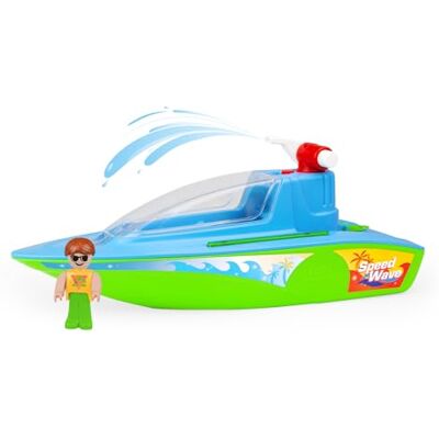 LENA BOAZZ barca sportiva 36 cm, barca giocattolo per interni ed esterni, per bambini a partire da 2 anni, con serbatoio dell'acqua e funzione spray LENA BOAZZ barca sportiva 36 cm, barca giocattolo per interni ed esterni, per bambini a partire da 2 anni, con serbatoio dell'acqua e funzione spray