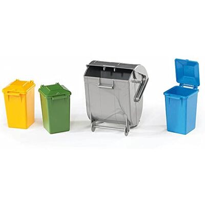 bruder Set di pattumiere, 4 cestini, cestini per rifiuti, raccolta rifiuti bruder Set di pattumiere, 4 cestini, cestini per rifiuti, raccolta rifiuti