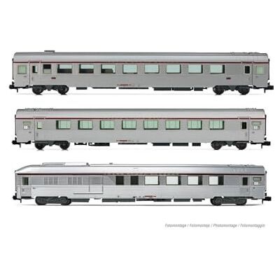 ARNOLD SNCF, Confezione da 3 unità Tee Mistral Nizza-Parigi, Arux + A8u + AD4tux, Argento, EP. IV ARNOLD SNCF, Confezione da 3 unità Tee Mistral Nizza-Parigi, Arux + A8u + AD4tux, Argento, EP. IV