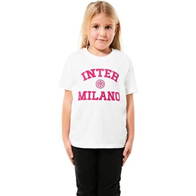 Inter T-Shirt Bambina, Prodotto Ufficiale, Collezione Back to Stadium, Bianco, 14 anni Inter T-Shirt Bambina, Prodotto Ufficiale, Collezione Back to Stadium, Bianco, 14 anni