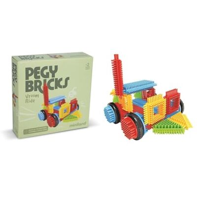 Miniland Pegy Bricks: Vroom Ride Gioco di costruzione per bambini con 22 pezzi per assemblare un'auto, stimola l'immaginazione, la motricità e il gioco simbolico, dai 2 anni Miniland Pegy Bricks: Vroom Ride Gioco di costruzione per bambini con 22 pezzi per assemblare un'auto, stimola l'immaginazione, la motricità e il gioco simbolico, dai 2 anni