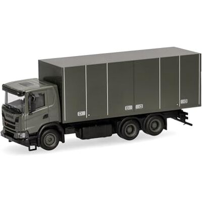 Herpa Modellino camion Scania XT17 furgone 3 assi "Esercito svedese", miniatura in scala 1:87, pezzo da collezione, Made in Germany, plastica Herpa Modellino camion Scania XT17 furgone 3 assi "Esercito svedese", miniatura in scala 1:87, pezzo da collezione, Made in Germany, plastica