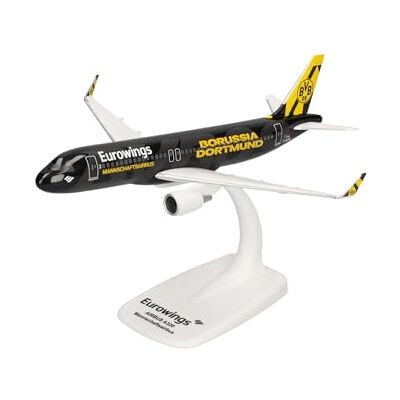 Herpa modello di aereo Eurowings Airbus A320 "BVB Mannschaftsairbus" (2025), in scala 1:200 Snap-Fit, pezzo da collezione, miniatura deco, statuetta con supporto in plastica Herpa modello di aereo Eurowings Airbus A320 "BVB Mannschaftsairbus" (2025), in scala 1:200 Snap-Fit, pezzo da collezione, miniatura deco, statuetta con supporto in plastica
