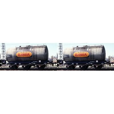 ARNOLD RENFE, confezione da 2 unità di carri cisterna a 3 assi, livrea Elosua, ep. IV Carri merci ARNOLD RENFE, confezione da 2 unità di carri cisterna a 3 assi, livrea Elosua, ep. IV Carri merci