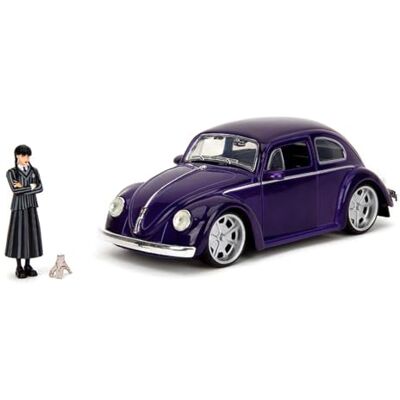 Jada Toys Wednesday Volkswagen Beetle, , +8 anni, in scala 1:24, die-cast, incluso personaggio di Mercoledì e mano Jada Toys Wednesday Volkswagen Beetle, , +8 anni, in scala 1:24, die-cast, incluso personaggio di Mercoledì e mano