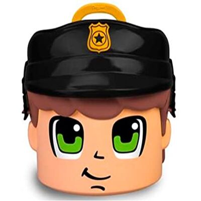 Pinypon Action Esclusivo Contenitore di Polizia Grande Testa di Pinypon, Scatola con Scomparti per Accessori e Figure, Include 4 Bambole di Diverse Professioni Pinypon Action Esclusivo Contenitore di Polizia Grande Testa di Pinypon, Scatola con Scomparti per Accessori e Figure, Include 4 Bambole di Diverse Professioni