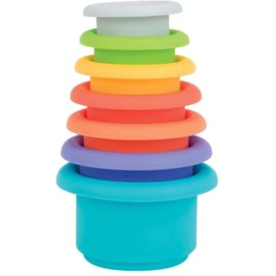 Nuby Bicchieri impilabili in silicone morbido, giocattolo interattivo, favorisce la coordinazione, confezione da sette, 9+ mesi Nuby Bicchieri impilabili in silicone morbido, giocattolo interattivo, favorisce la coordinazione, confezione da sette, 9+ mesi