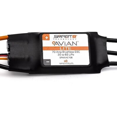 Spektrum Avian 70-Amp Smart Lite Brushless ESC, 3S-6S: IC3 Spektrum Avian 70-Amp Smart Lite Brushless ESC, 3S-6S: IC3