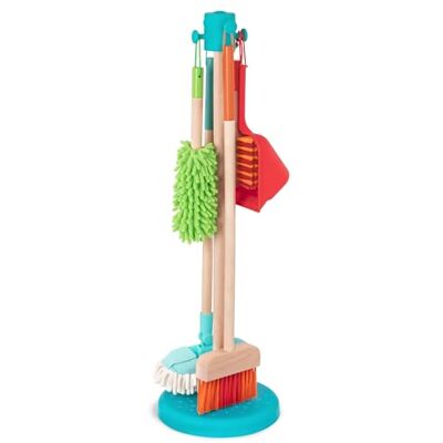 Battat Set di pulizia Sweep n' Clean per bambini Giocattoli di pulizia con scopa, mocio, spazzola, paletta e spolverino Kit da gioco educativo per bambini, 2 anni + Battat Set di pulizia Sweep n' Clean per bambini Giocattoli di pulizia con scopa, mocio, spazzola, paletta e spolverino Kit da gioco educativo per bambini, 2 anni +