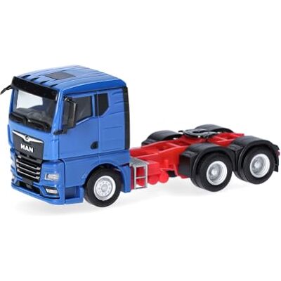 Herpa modello camion MAN TGX GN trattore stradale 3 assi, blu, miniatura in scala 1:87, pezzo da collezione, Made in Germany, plastica Herpa modello camion MAN TGX GN trattore stradale 3 assi, blu, miniatura in scala 1:87, pezzo da collezione, Made in Germany, plastica