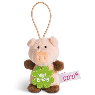 NICI Ciondolo a Forma di Maiale con Scritta Buon Successo, 8 cm, con Anello, Colore: Rosa/Marrone NICI Ciondolo a Forma di Maiale con Scritta Buon Successo, 8 cm, con Anello, Colore: Rosa/Marrone