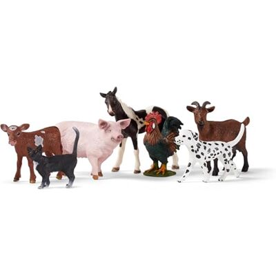 Schleich Farm World Set Animali della Fattoria con Cane, Gatto, Maiale, Capra, Mucca, Cavallo e Gallo playset Dettagliato con 7 Figure Giocattolo da Fattoria da 3 Anni Solo su Amazon Schleich Farm World Set Animali della Fattoria con Cane, Gatto, Maiale, Capra, Mucca, Cavallo e Gallo playset Dettagliato con 7 Figure Giocattolo da Fattoria da 3 Anni Solo su Amazon