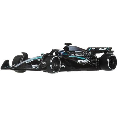 Hot Wheels Premium Formula 1 Mercedes-Benz – George Russell #63, auto da corsa collezionabile in scala 1:64, telaio in metallo e pneumatici Real Riders, per fan e collezionist, Hot Wheels Premium Formula 1 Mercedes-Benz – George Russell #63, auto da corsa collezionabile in scala 1:64, telaio in metallo e pneumatici Real Riders, per fan e collezionist,