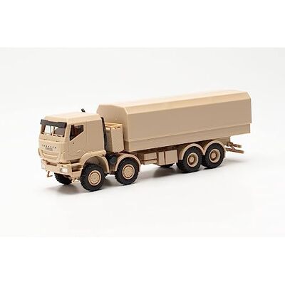 Herpa modello di camion Iveco Trakker 8x8 protected flatbed truck, in scala 1:87, Made in Germany, modello tedesco, statuetta plastica Herpa modello di camion Iveco Trakker 8x8 protected flatbed truck, in scala 1:87, Made in Germany, modello tedesco, statuetta plastica