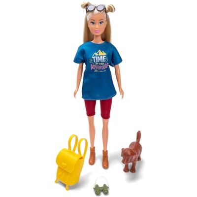 Simba Steffi Love Hiking Bambola all'aperto con cane, zaino, binocolo e occhiali da sole, abbigliamento da trekking e accessori, 29 cm, dai 3 anni in su Simba Steffi Love Hiking Bambola all'aperto con cane, zaino, binocolo e occhiali da sole, abbigliamento da trekking e accessori, 29 cm, dai 3 anni in su