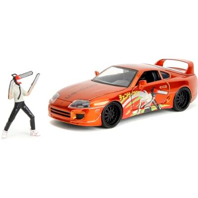 Jada Toys Chainsaw Man Auto Toyota Supra 1995 (20 cm) con figura Chainsaw Man (7 cm) Modellino auto con parti apribili, set di giocattoli in metallo per fan e collezionisti a partire dagli 8 anni in Jada Toys Chainsaw Man Auto Toyota Supra 1995 (20 cm) con figura Chainsaw Man (7 cm) Modellino auto con parti apribili, set di giocattoli in metallo per fan e collezionisti a partire dagli 8 anni in