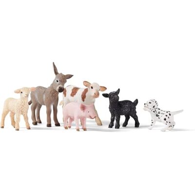Schleich FARM WORLD Set animali della fattoria con cane, maiale, capra, pecora e asino giocattolo da fattoria dai 3 anni set da 6 pezzi esclusiva Amazon Schleich FARM WORLD Set animali della fattoria con cane, maiale, capra, pecora e asino giocattolo da fattoria dai 3 anni set da 6 pezzi esclusiva Amazon