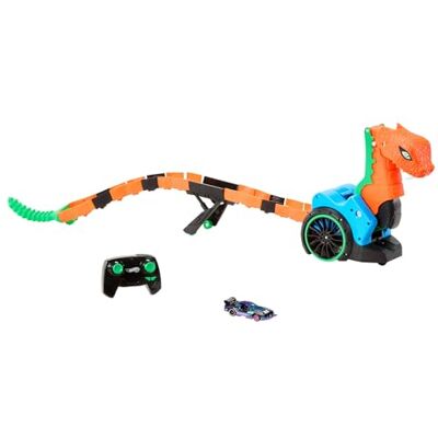 Hot Wheels Let's Race R/C Sfida al Serpente, veicolo radiocomandato ispirato alla serie Netflix con lanciatore e rimorchio, macchinina GT Scorcher in scala 1:64 inclusa, Hot Wheels Let's Race R/C Sfida al Serpente, veicolo radiocomandato ispirato alla serie Netflix con lanciatore e rimorchio, macchinina GT Scorcher in scala 1:64 inclusa,