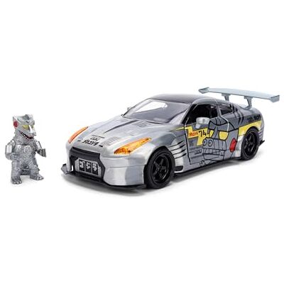 Jada Toys MechaGodzilla Auto Nissan GT-R R35 Ben Sopra 2009 (19 cm) con statuetta (7 cm) Modellino auto con parti apribili, set di giocattoli in metallo per fan e bambini dagli 8 anni in su Jada Toys MechaGodzilla Auto Nissan GT-R R35 Ben Sopra 2009 (19 cm) con statuetta (7 cm) Modellino auto con parti apribili, set di giocattoli in metallo per fan e bambini dagli 8 anni in su