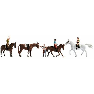 NOCH Cavalieri e Cavalli Set di Statuette in plastica Colorata a Mano, Traccia N 1:160, Ideale per Scene di Vita Rurale NOCH Cavalieri e Cavalli Set di Statuette in plastica Colorata a Mano, Traccia N 1:160, Ideale per Scene di Vita Rurale