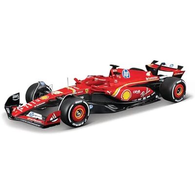 Burago B Ferrari SF-24 Leclerc, Modello Scala 1:24, Figure Pilota Burago B Ferrari SF-24 Leclerc, Modello Scala 1:24, Figure Pilota