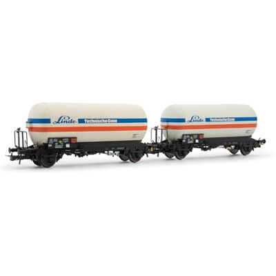 Rivarossi Db, Set di 2 Carri cisterna per Gas a 2 Assi Zgs, 'Linde', EP; IV Rivarossi Db, Set di 2 Carri cisterna per Gas a 2 Assi Zgs, 'Linde', EP; IV