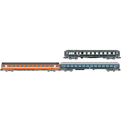 ARNOLD FS, Confezione da 3 unità Alpen-Express Roma – Monaco, WR Plus Eurofima 2°cl, C1 Plus UIC-X 64 2°cl, Grigio, epIV Carrozze passeggeri ARNOLD FS, Confezione da 3 unità Alpen-Express Roma – Monaco, WR Plus Eurofima 2°cl, C1 Plus UIC-X 64 2°cl, Grigio, epIV Carrozze passeggeri