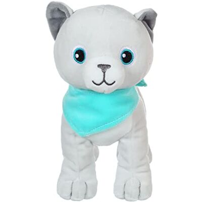 Gipsy Toys - Gattini Divertenti Sonori - Gattino Grigio con Sciarpa Turchese - 17 cm - Peluche Gipsy Toys - Gattini Divertenti Sonori - Gattino Grigio con Sciarpa Turchese - 17 cm - Peluche