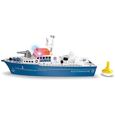 Siku , Motoscafo della polizia, Plastica, Blu/Bianco, Cannone ad acqua, Luci, Suoni, Rampa a poppa, Boa inclusa Siku , Motoscafo della polizia, Plastica, Blu/Bianco, Cannone ad acqua, Luci, Suoni, Rampa a poppa, Boa inclusa