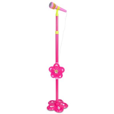 Bontempi Microfono da palcoscenico per bambini PINK con Effetti Sonori Asta regolabile in altezza, effetti sonori fischio, connessione MP3, Alimentato da 3 pile R6/AA non incluse Bontempi Microfono da palcoscenico per bambini PINK con Effetti Sonori Asta regolabile in altezza, effetti sonori fischio, connessione MP3, Alimentato da 3 pile R6/AA non incluse