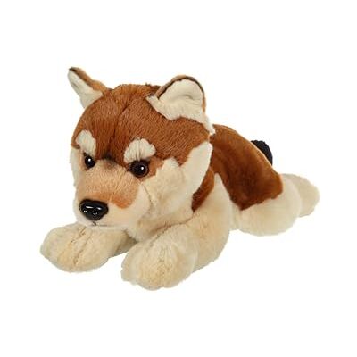 Gipsy Toys – Peluche Loup ALLONGE Marrone & Beige – 25 cm Gipsy Toys – Peluche Loup ALLONGE Marrone & Beige – 25 cm