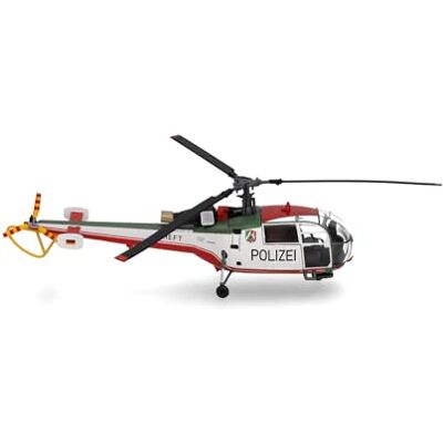 Herpa Elicottero Polizia Nordrhein-Westfalen Sud Aviation SA 319 Alouette III, miniatura in scala 1:72, pezzo da collezione, modello senza base, metallo Herpa Elicottero Polizia Nordrhein-Westfalen Sud Aviation SA 319 Alouette III, miniatura in scala 1:72, pezzo da collezione, modello senza base, metallo