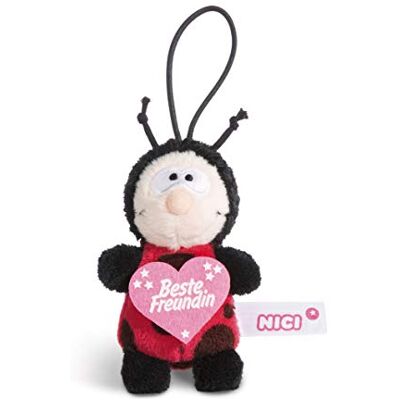 NICI Ciondolo a Forma di Coccinella con Scritta Beste Friend, 8 cm, Colore: Rosso/Nero NICI Ciondolo a Forma di Coccinella con Scritta Beste Friend, 8 cm, Colore: Rosso/Nero
