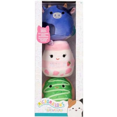 Jazwares Micromallows -Confezione da 3 mini squishmallows, 6,5 cm di peluche (contenuto, Amelie, Daisuke) Jazwares Micromallows -Confezione da 3 mini squishmallows, 6,5 cm di peluche (contenuto, Amelie, Daisuke)