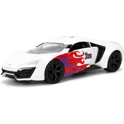 Jada Toys Joker Auto Lykan HyperSport con DC Artwork (13,5 cm) Modellino auto in metallo con porte apribili, veicolo giocattolo per fan e collezionisti dagli 8 anni in su Jada Toys Joker Auto Lykan HyperSport con DC Artwork (13,5 cm) Modellino auto in metallo con porte apribili, veicolo giocattolo per fan e collezionisti dagli 8 anni in su