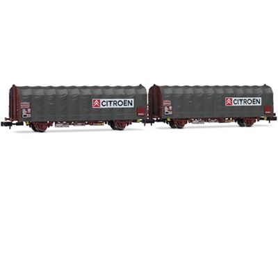 ARNOLD SNCF, 2 unità di vagone Merci telone a 2 Assi, Tipo Kils K70, 'Citroën', EP. IV-V ARNOLD SNCF, 2 unità di vagone Merci telone a 2 Assi, Tipo Kils K70, 'Citroën', EP. IV-V