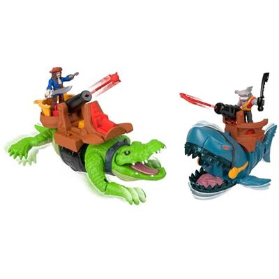 Fisher Price Imaginext Squalo Pirata vs Coccodrillo, Set Battaglia in Alto Mare tra Due epiche Creature con movimenti e Funzione morso, Il Set Include 2 Personaggi e 6 Accessori a Tema, Fisher Price Imaginext Squalo Pirata vs Coccodrillo, Set Battaglia in Alto Mare tra Due epiche Creature con movimenti e Funzione morso, Il Set Include 2 Personaggi e 6 Accessori a Tema,