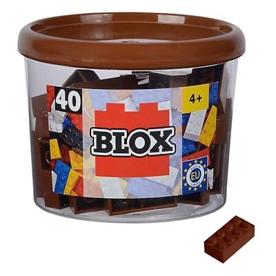Simba Blox, 40 mattoncini marroni per bambini dai 3 anni in su, 8 pietre, in scatola, di alta qualità, completamente compatibili con molti altri produttori Simba Blox, 40 mattoncini marroni per bambini dai 3 anni in su, 8 pietre, in scatola, di alta qualità, completamente compatibili con molti altri produttori
